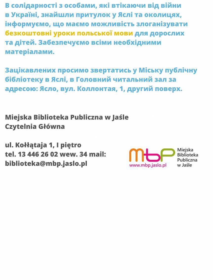 Nauka języka polskiego dla uchodźców z Ukrainy