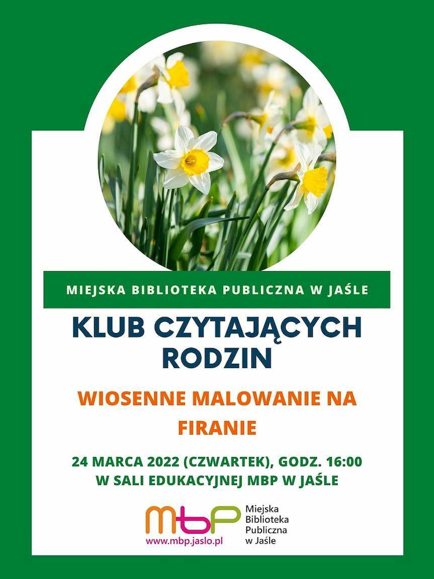 Wiosenne malowanie na firanie - spotkanie w MBP w Jaśle