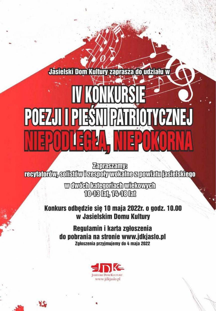 IV Konkurs Poezji i Pieśni Patriotycznej. Miłość i patriotyzm - zapowiedź