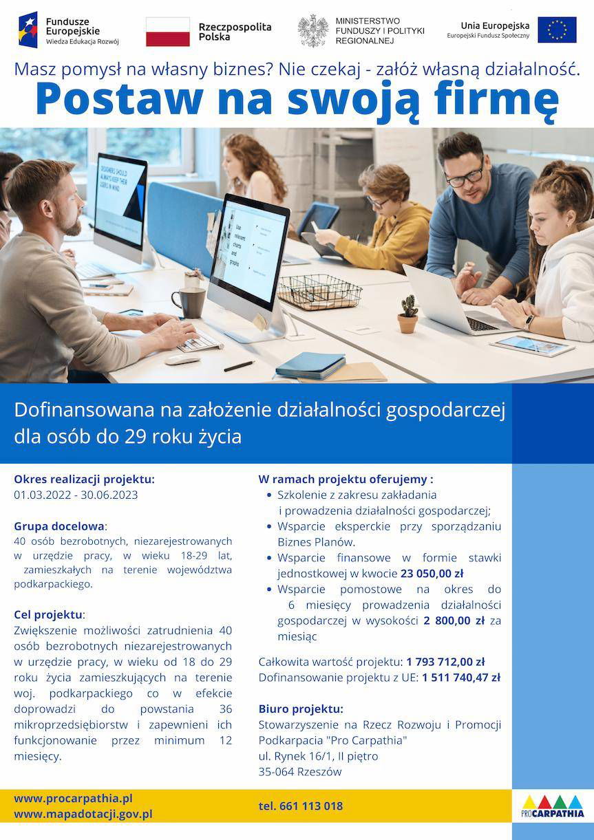 Ostatnia szansa na złożenie wniosku i założenie własnej firmy.