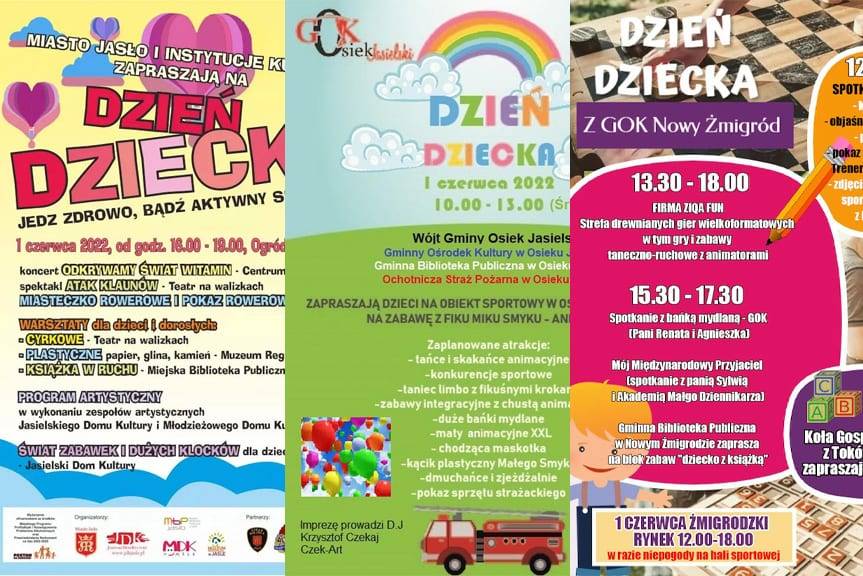 Dzień Dziecka z atrakcjami w Jaśle, Nowym Żmigrodzie i Osieku Jasielskim