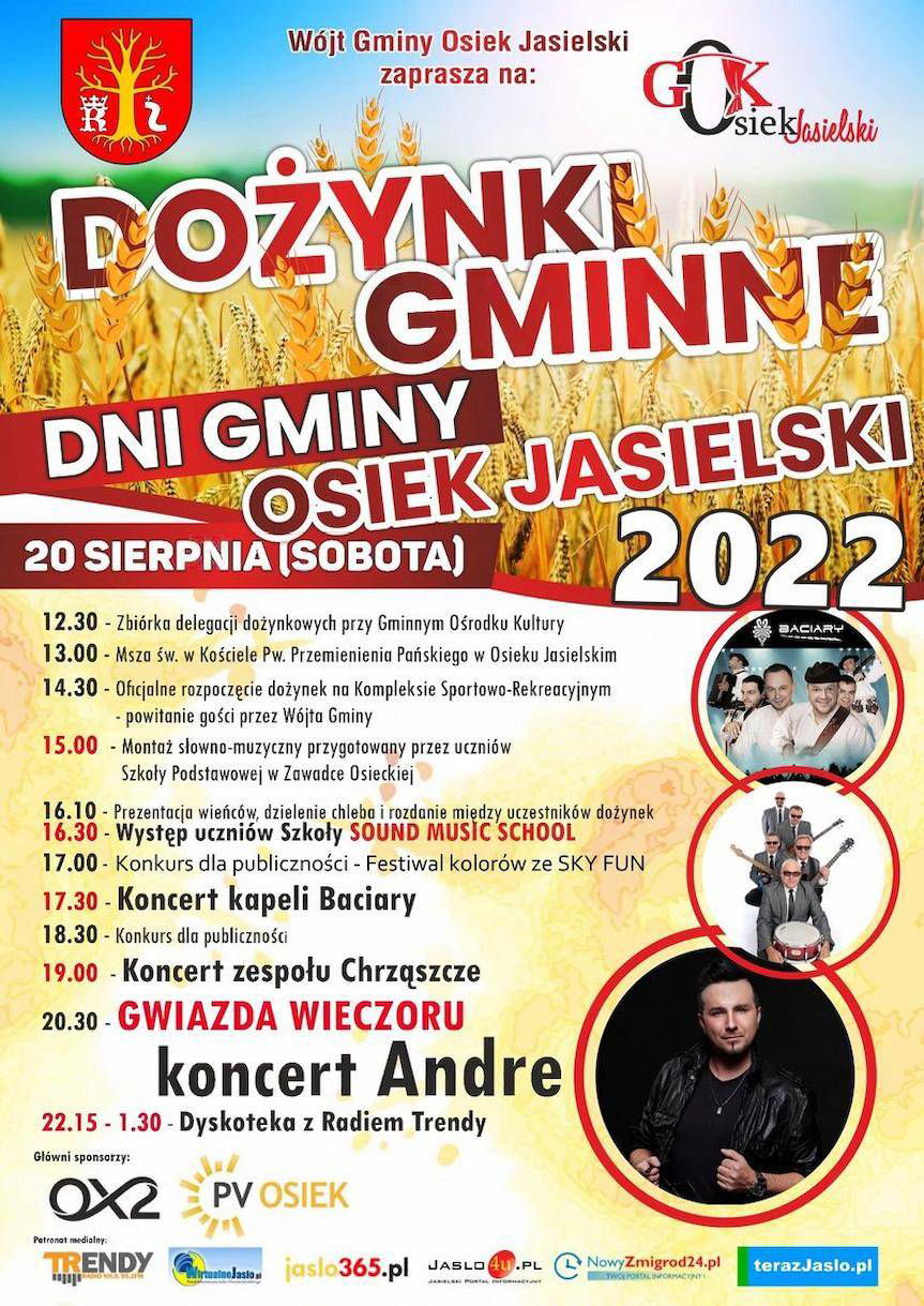 Dożynki Gminne i Dni Gminy Osiek Jasielski - zapowiedź