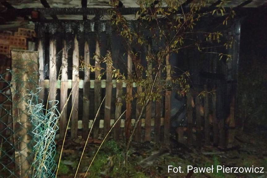 Pożar domku letniskowego w Cieklinie