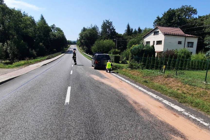 Zderzenie dwóch samochodów w Nowym Żmigrodzie