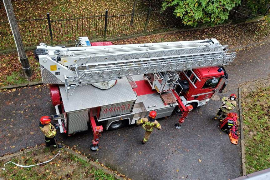 Strażacy ćwiczyli na terenie szpitala