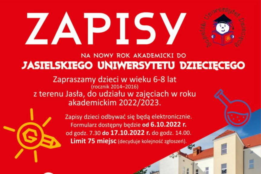 Jasielski Uniwersytet Dziecięcy - zapisy przedłużone