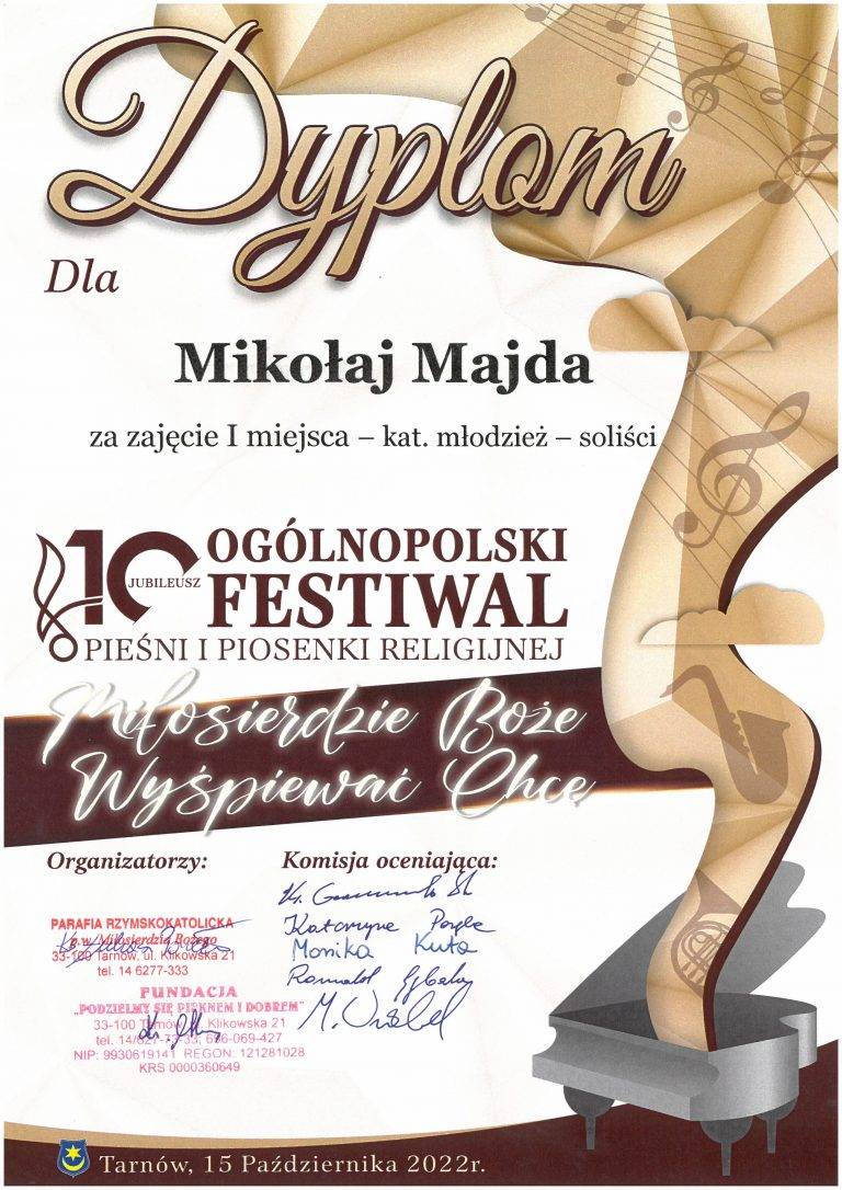 Mikołaj Majda najlepszy na festiwalu w Tarnowie