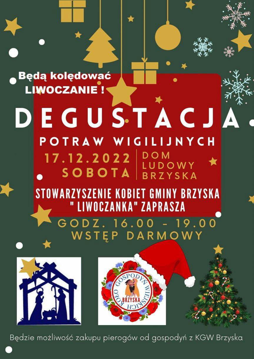 Degustacja potraw wigilijnych w Brzyskach - zaproszenie