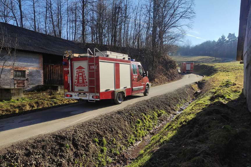 Pożar domu w Bieździadce