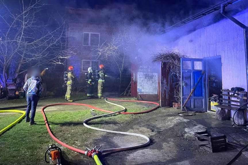 Pożar budynku gospodarczego w Nawsie Kołaczyckie