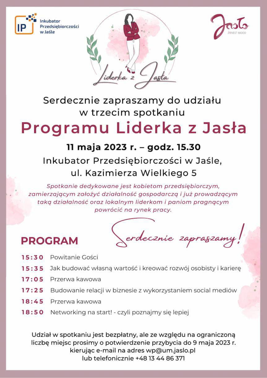 "Program Liderka z Jasła" - wsparcie dla kobiet przedsiębiorczych
