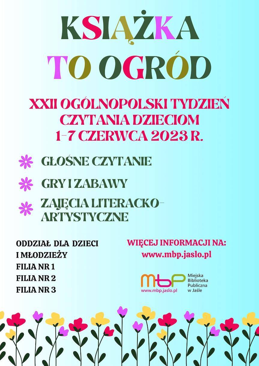 Książka to ogród - XXII Ogólnopolski Tydzień Czytania Dzieciom