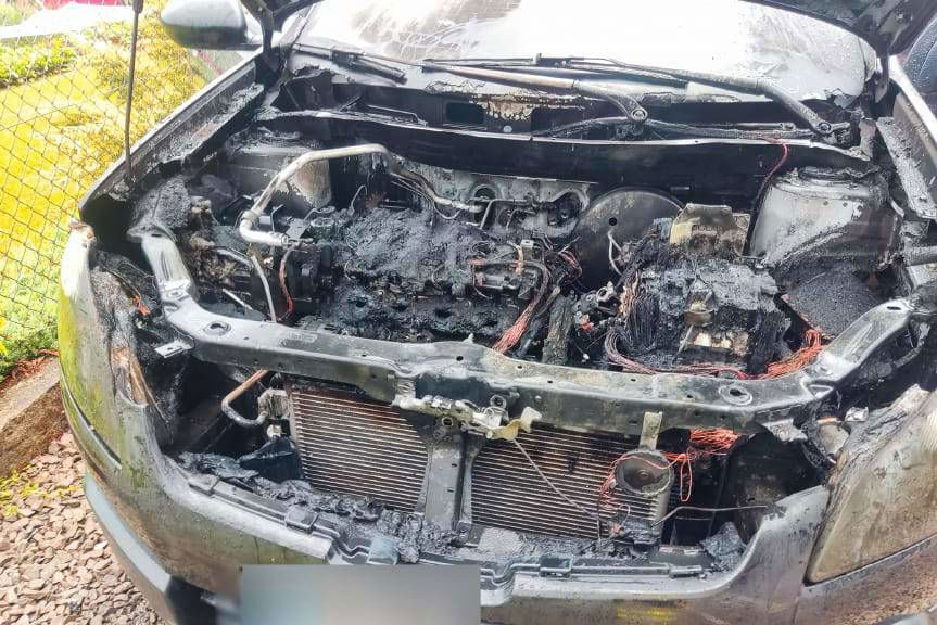 Pożar samochodu w Błażkowej