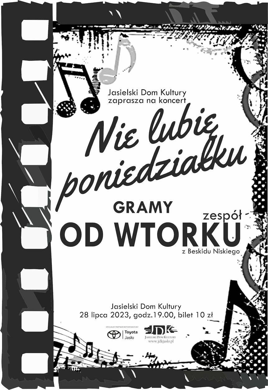 Koncert "Nie lubię poniedziałku" w JDK - zaproszenie