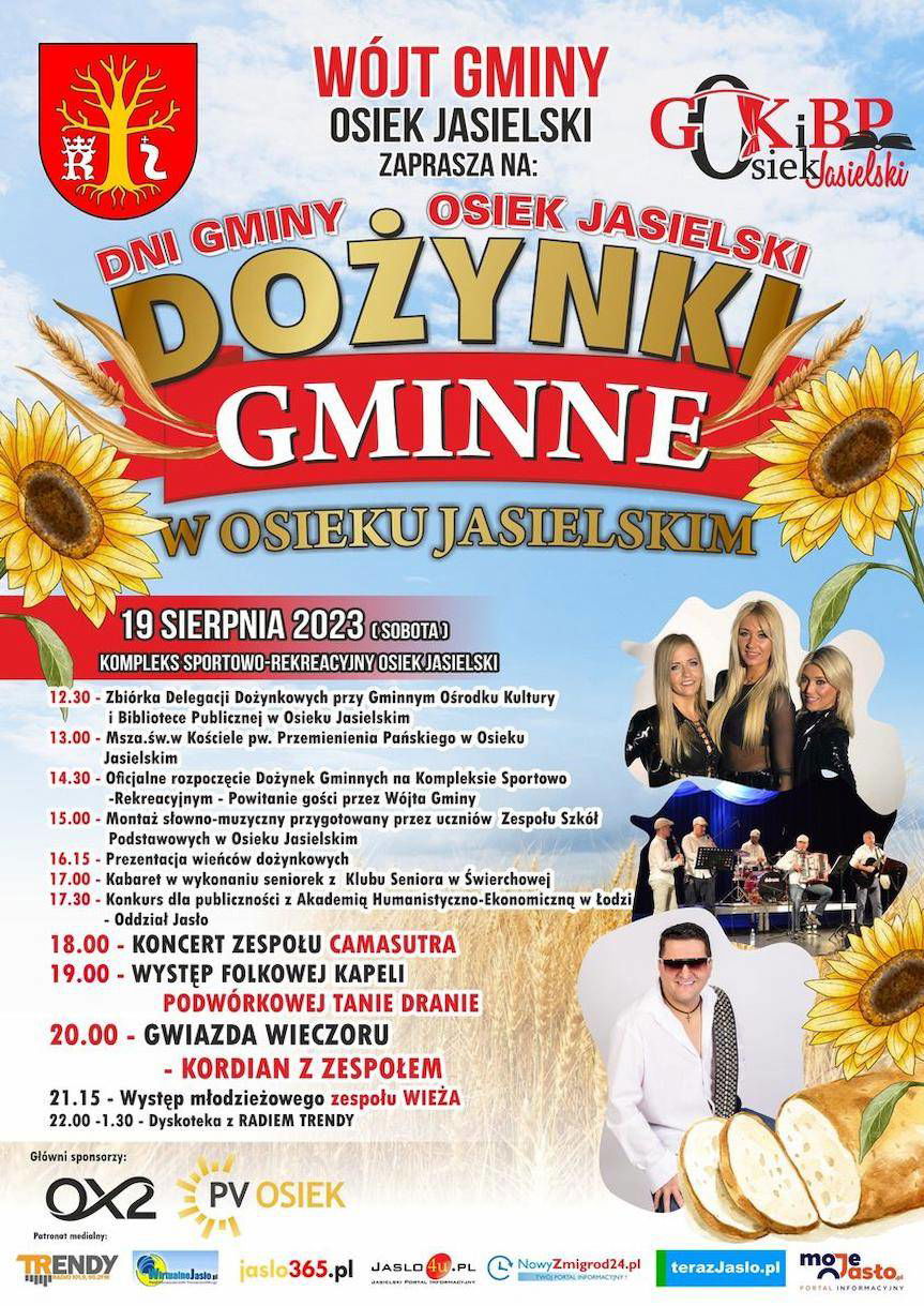 Dożynki Gminne w Osieku Jasielskim - zaproszenie