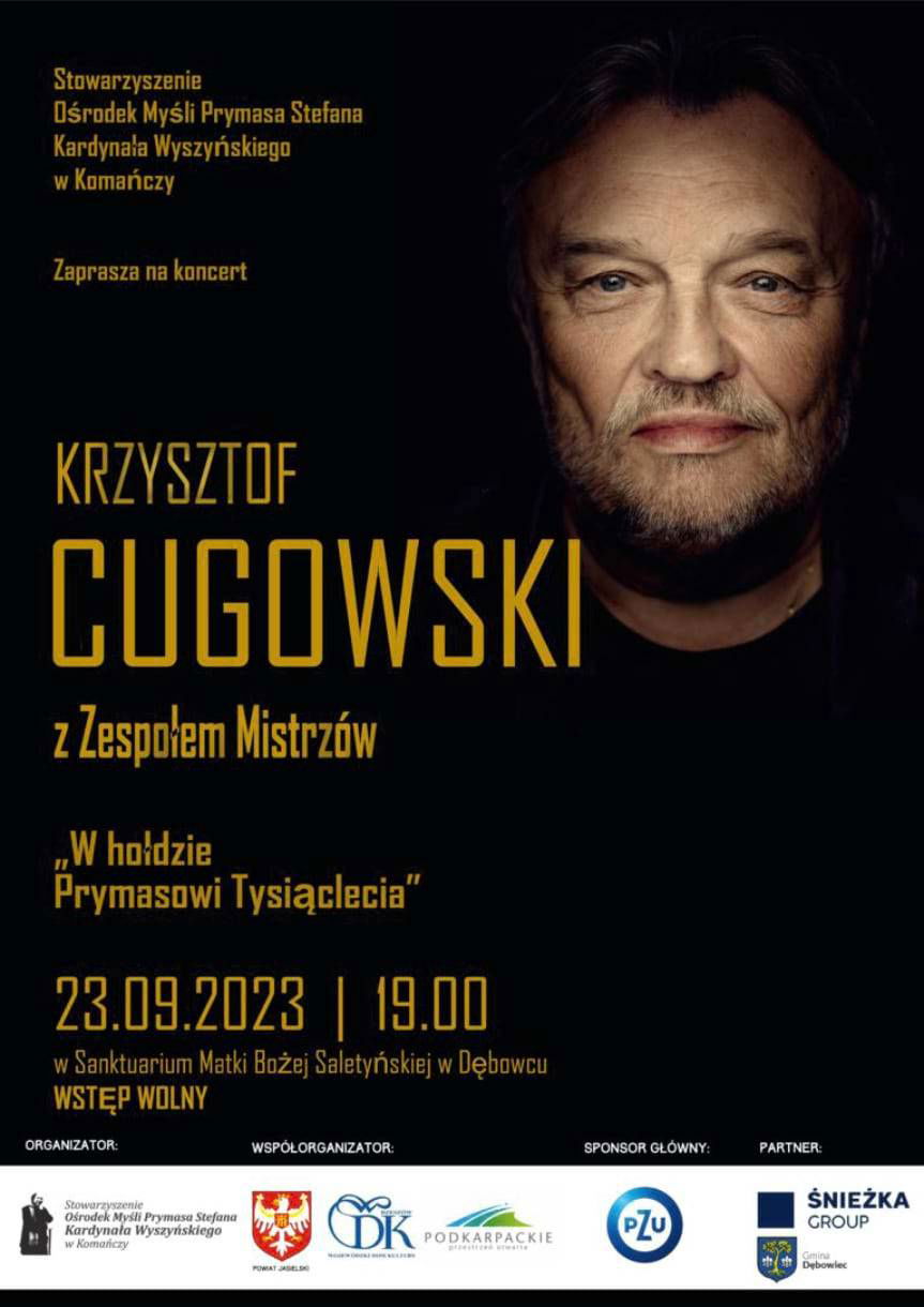 Koncert Krzysztofa Cugowskiego z Zespołem Mistrzów "W hołdzie Prymasowi Tysiąclecia" - zaproszenie