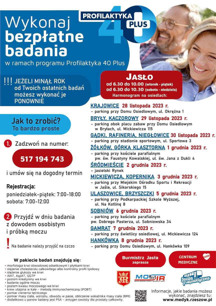 Bezpłatne badania dla mieszkańców Jasła