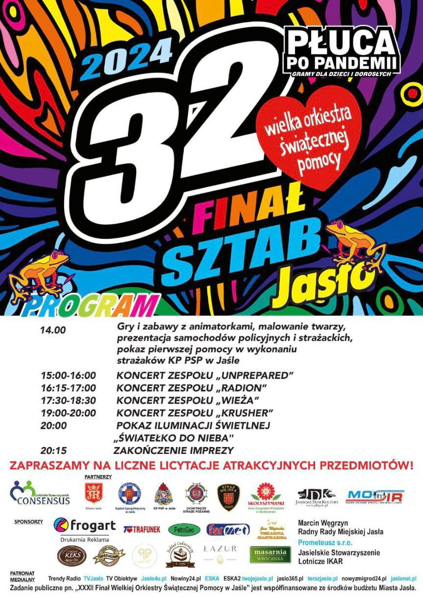 32. Finał WOŚP w Jaśle - program