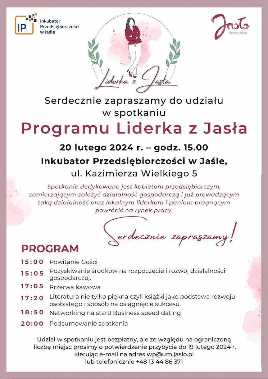 Program Liderka z Jasła - spotkanie dla kobiet przedsiębiorczych