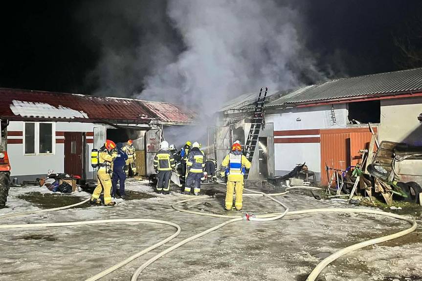 Pożar budynku w Osobnicy