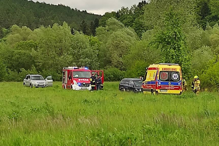 Groźny wypadek w Hłomczy. Poszkodowany motocyklista z powiatu jasielskiego