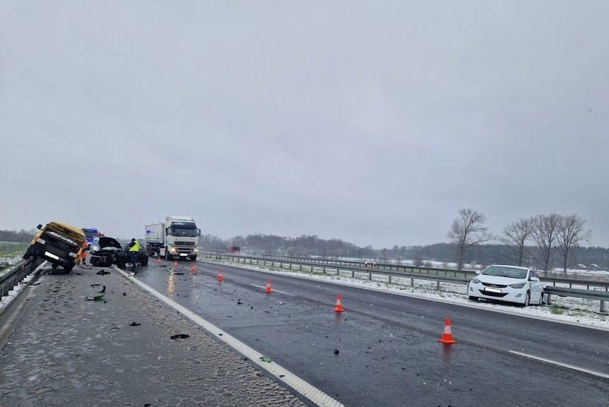 Dwa wypadki na autostradzie A4