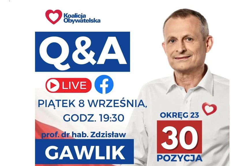 W piątek 8 września Q&A z Zdzisławem Gawlikiem