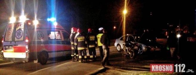 Korczyna: zderzenie samochodu z motocyklem