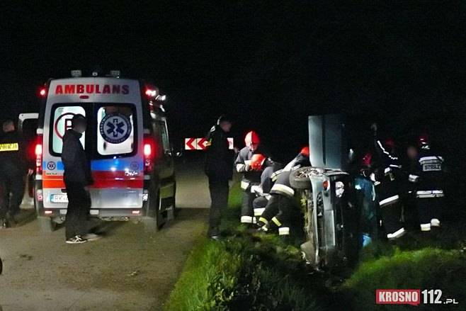 Ford Focus dachował w Rymanowie