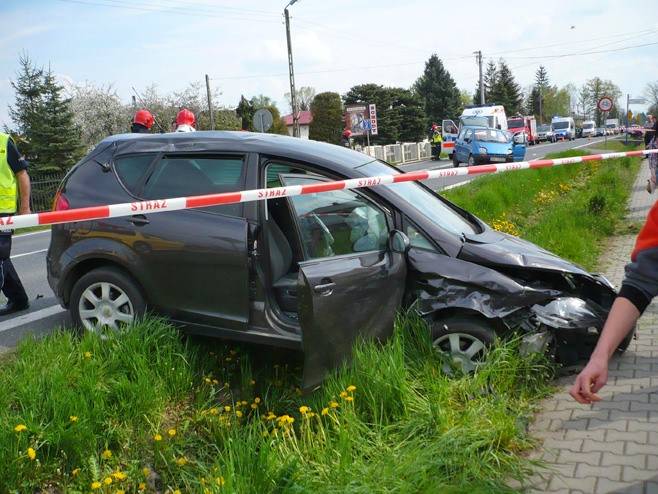 Wypadek na Rzeszowskiej w Krośnie - o mały krok od tragedii