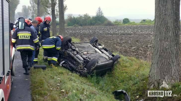 Passat dachował w Rymanowie