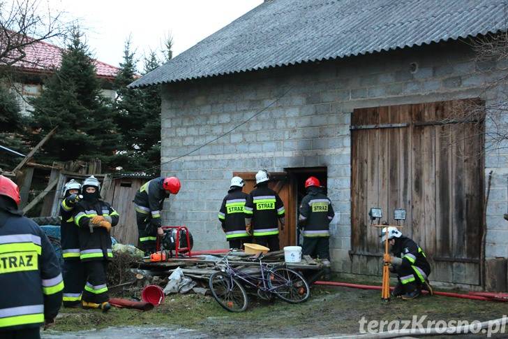 Pożar budynku gospodarczego w Dobieszynie