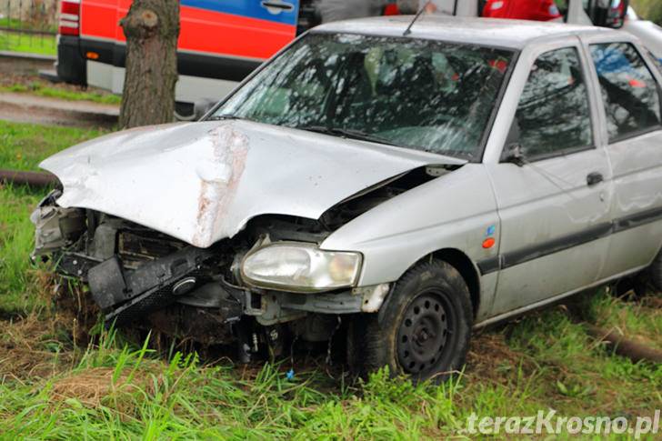 Zasnął i na łuku drogi zjechał do rowu