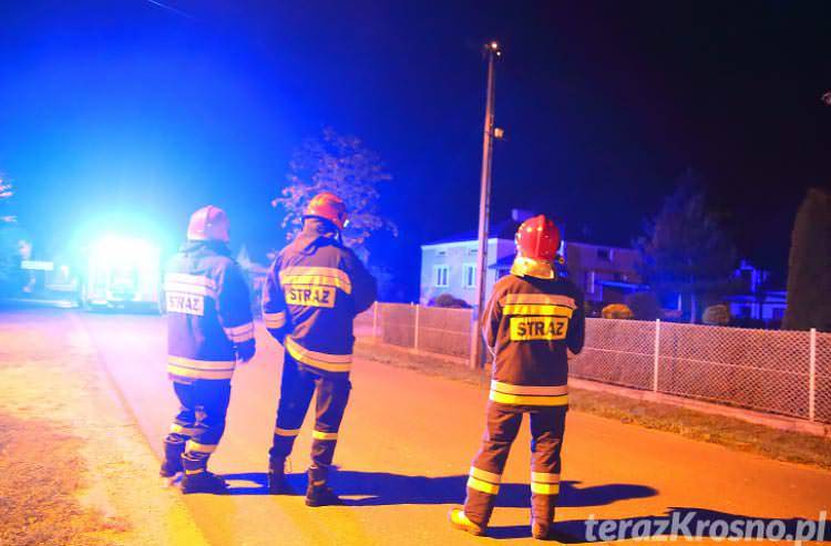 Pożar słupa elektrycznego