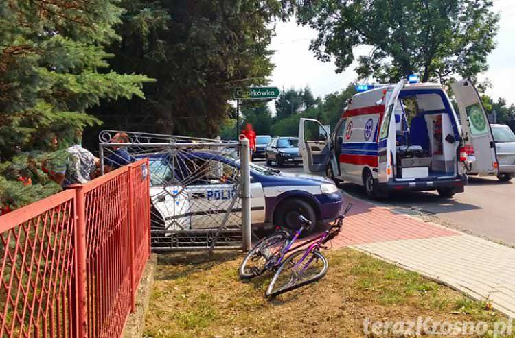 Potrącenie rowerzysty w Zręcinie