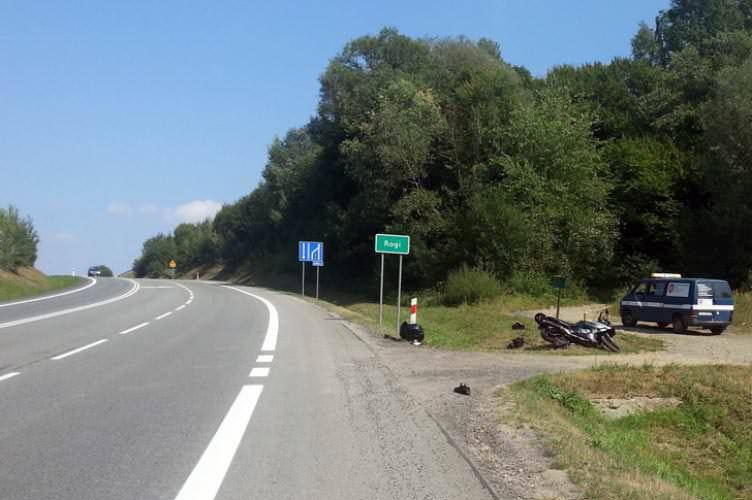 Pozorowany wypadek na motocyklu