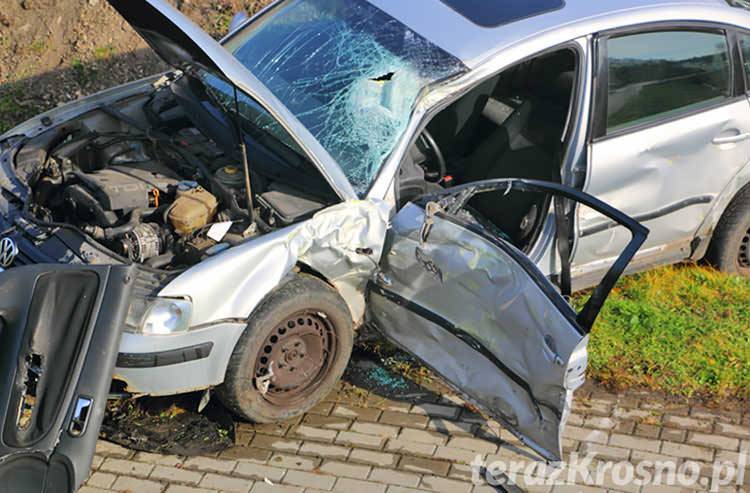 Zderzenie tira z osobówką w Krośnie