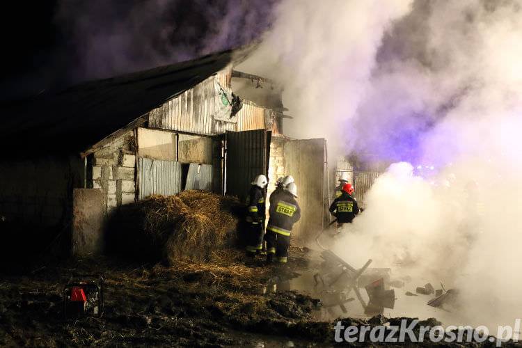 Pożar obory w Iskrzyni