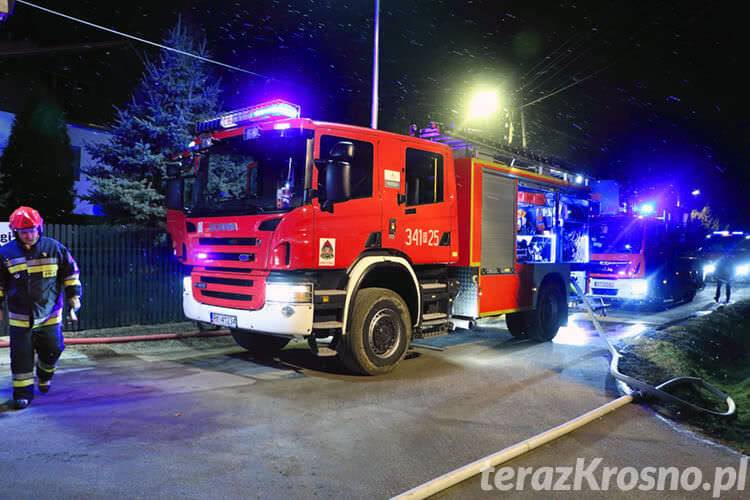 Pożar poddasza w Krośnie