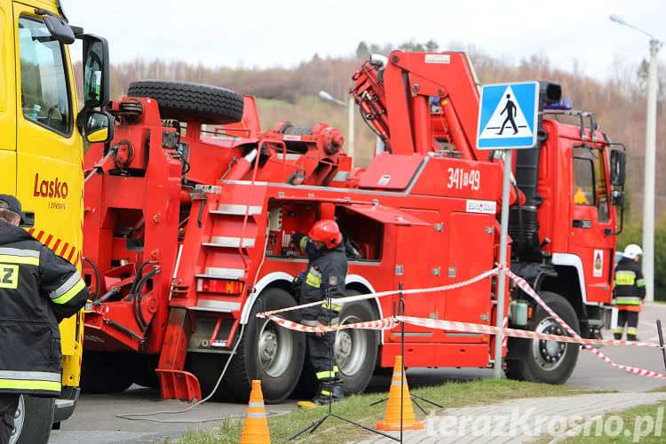 Wypadek w Domaradzu. PSP Krosno i Lasko na miejscu