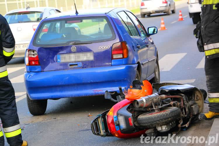 Jednośladem najechał na tył Polo