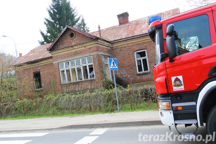 Pożar pustostanu w Krośnie