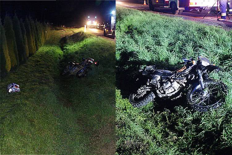 Posada Jaśliska. Motocyklista wjechał do rowu