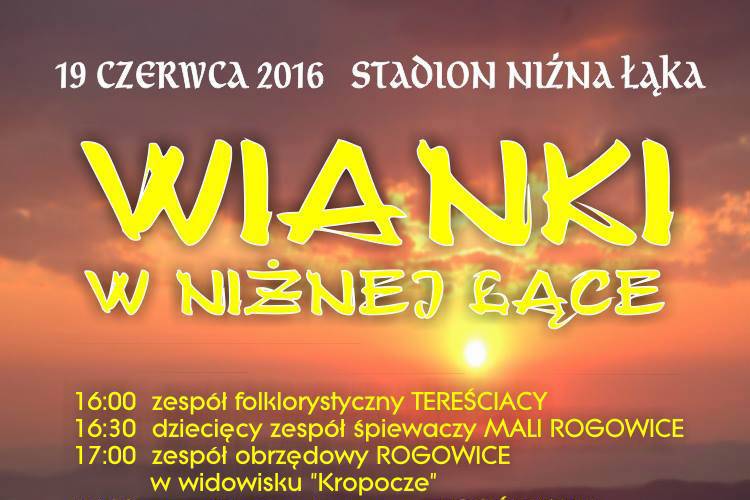Wianki w Niżnej Łące - zaproszenie