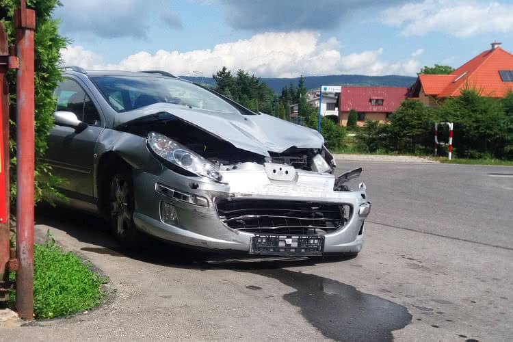 Kolizja na skrzyżowaniu w Korczynie