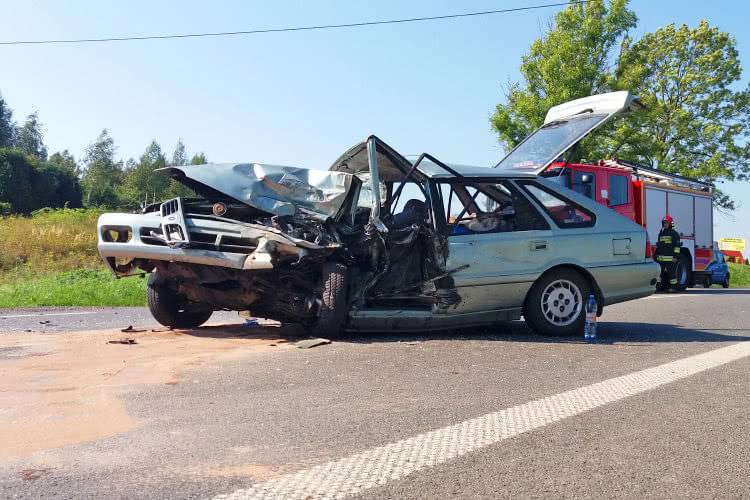 Czołowe zderzenie na Bieszczadzkiej