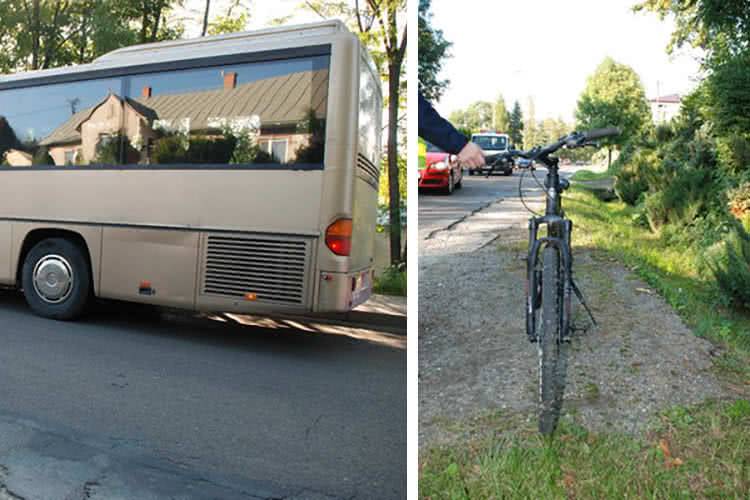 13-latek na rowerze zderzył się z autobusem