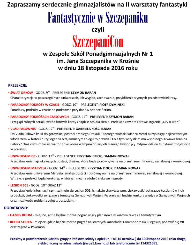II warsztaty fantastyki "SzczepaniCon" w Szczepaniku już 18 listopada