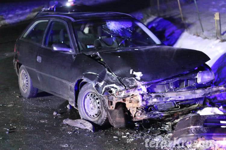 Zderzenie audi i opla w Komborni