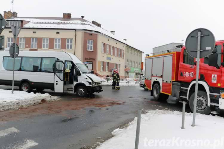Zderzenie dwóch busów w Miejscu Piastowym